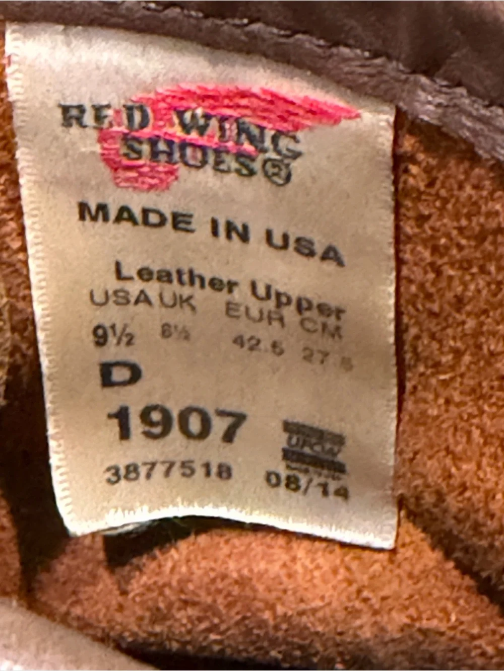 Vintage red wing heritage 1907 size 9.5 Brown Leather Moc Toe Work Boots